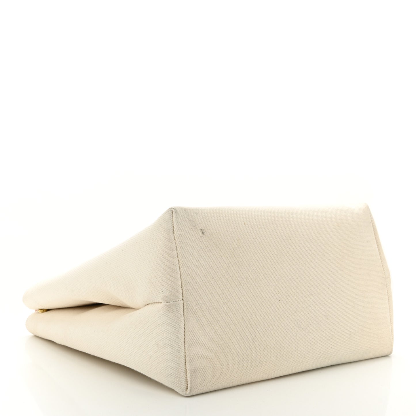 Canvas Calfskin Logo Print Small Horizontal Cabas Natural Tan