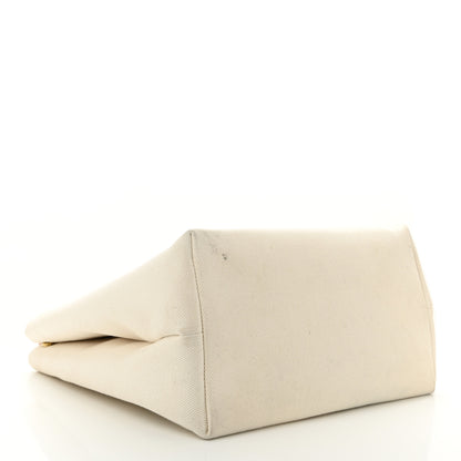 Celine Canvas Calfskin Logo Print Small Horizontal Cabas Natural Tan 4 of 12