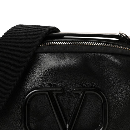 Valentino Garavani Calfskin Lacquered Vlogo Crossbody Bag Black 7 of 9