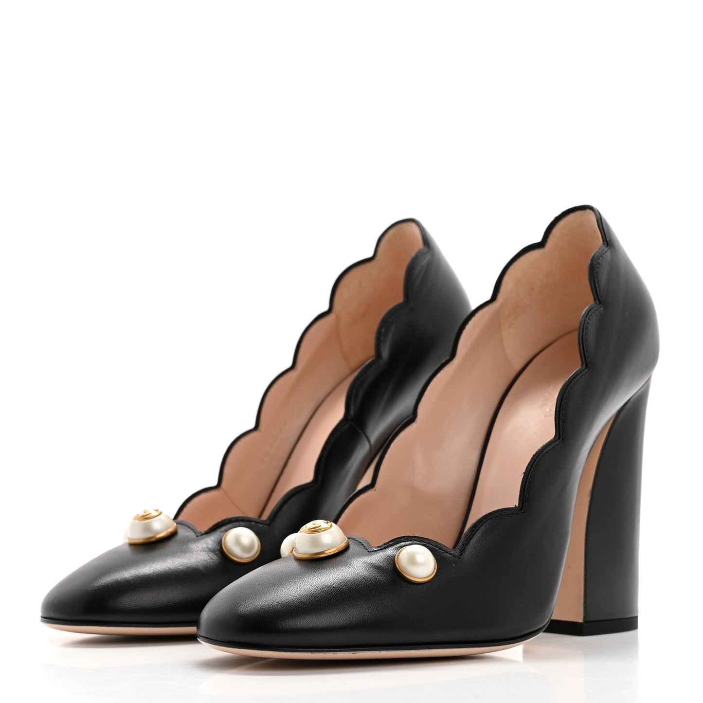 Malaga Kid Pearl Embellished Willow Loafer Pumps 37.5 Black