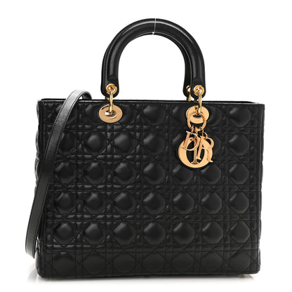 Christian Dior Lambskin Cannage Large Lady Dior Black 1 of 10