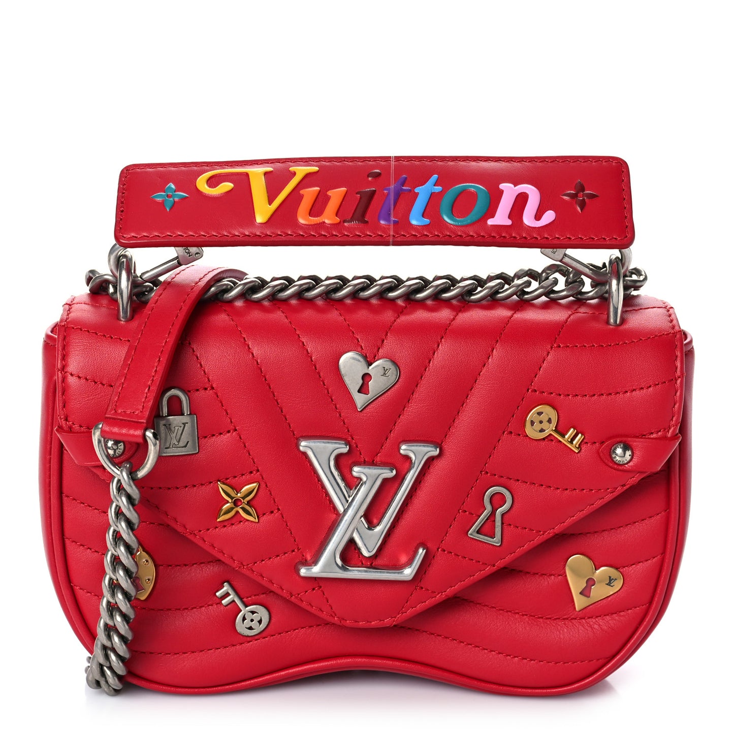 Calfskin Love Lock New Wave Chain PM Scarlet