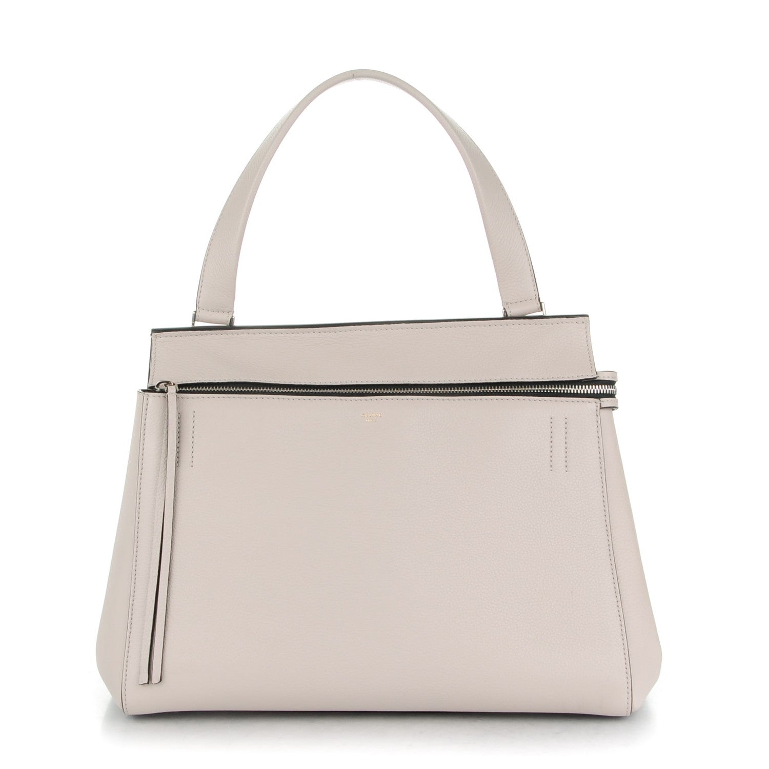 Celine Grained Calfskin Medium Edge Shoulder Bag Pearl Grey 1 of 9