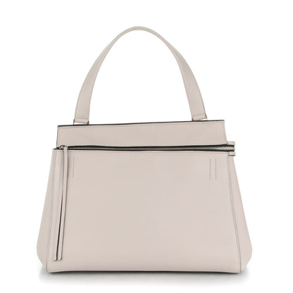Celine Grained Calfskin Medium Edge Shoulder Bag Pearl Grey 1 of 9
