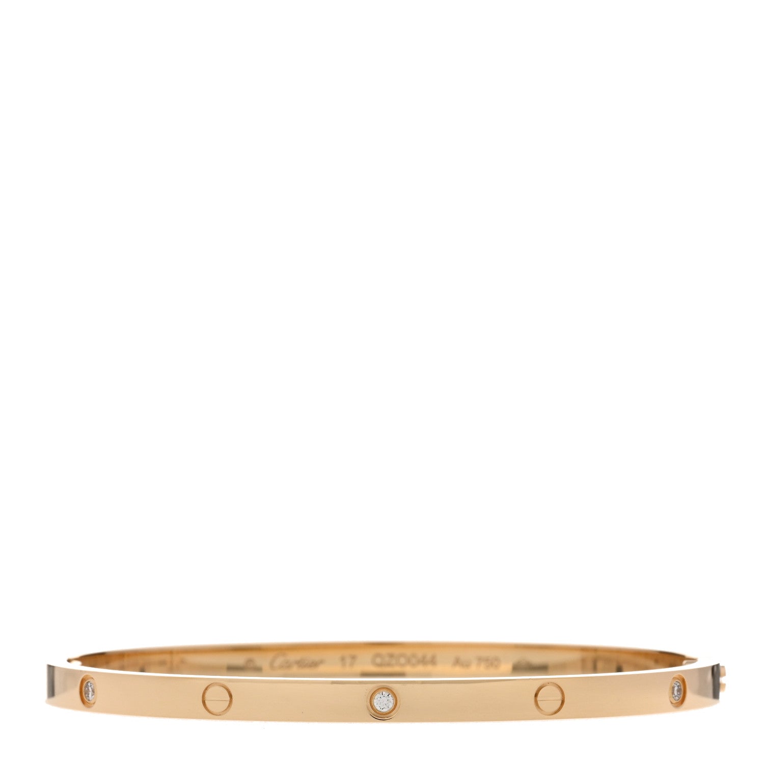 Cartier 18K Yellow Gold 6 Diamond Small LOVE Bracelet 17 1 of 4