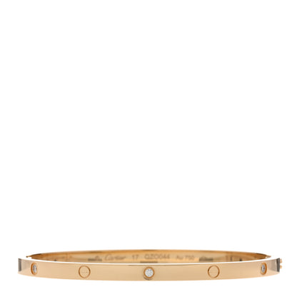 Cartier 18K Yellow Gold 6 Diamond Small LOVE Bracelet 17 1 of 4