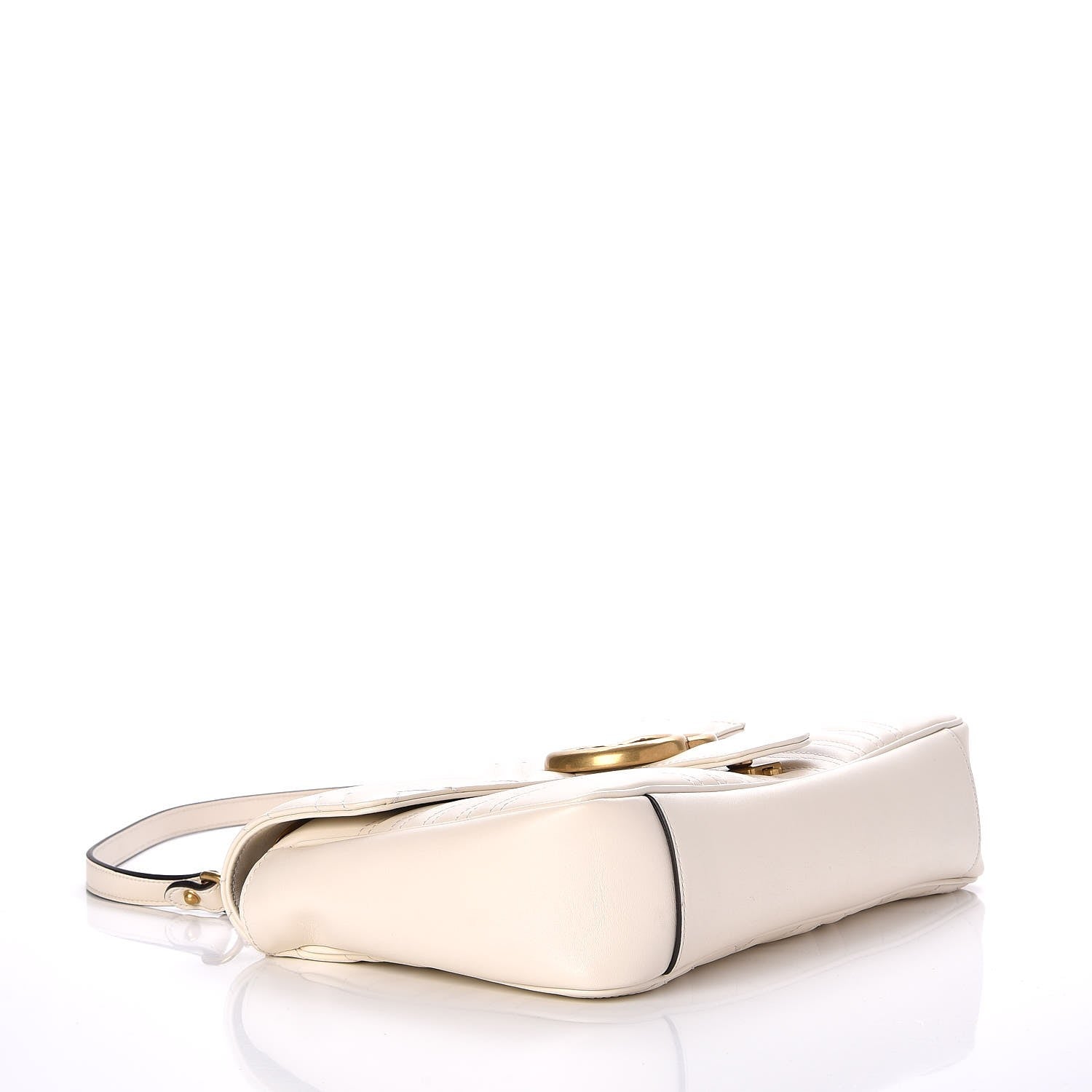 Gucci Calfskin Matelasse Medium GG Marmont Shoulder Bag White 4 of 6