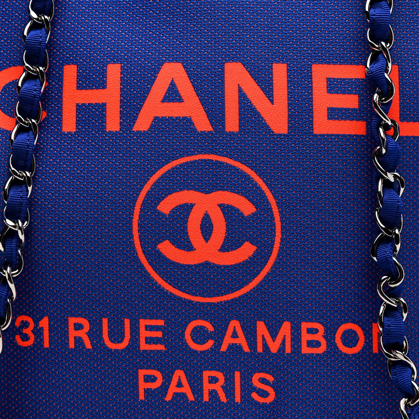 Mixed Fibers Medium Deauville Tote Blue Orange