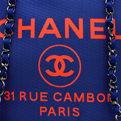 Chanel Mixed Fibers Medium Deauville Tote Blue Orange 16 of 21