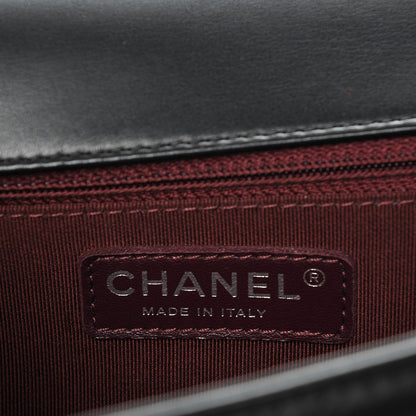 Chanel Calfskin Chevron Quilted New Medium Boy Flap Black 6 of 7