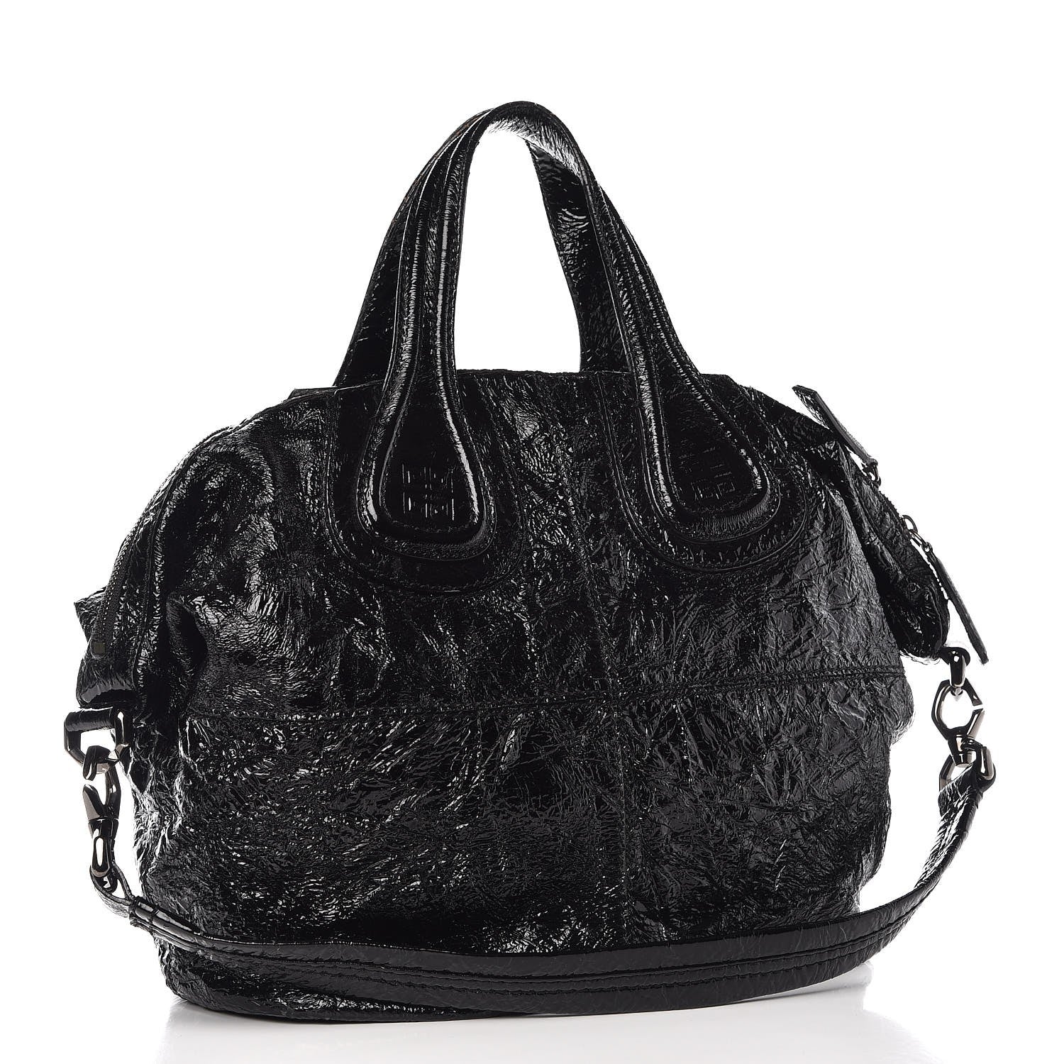 Givenchy Crinkled Patent Calfskin Small Nightingale Black 4 of 13