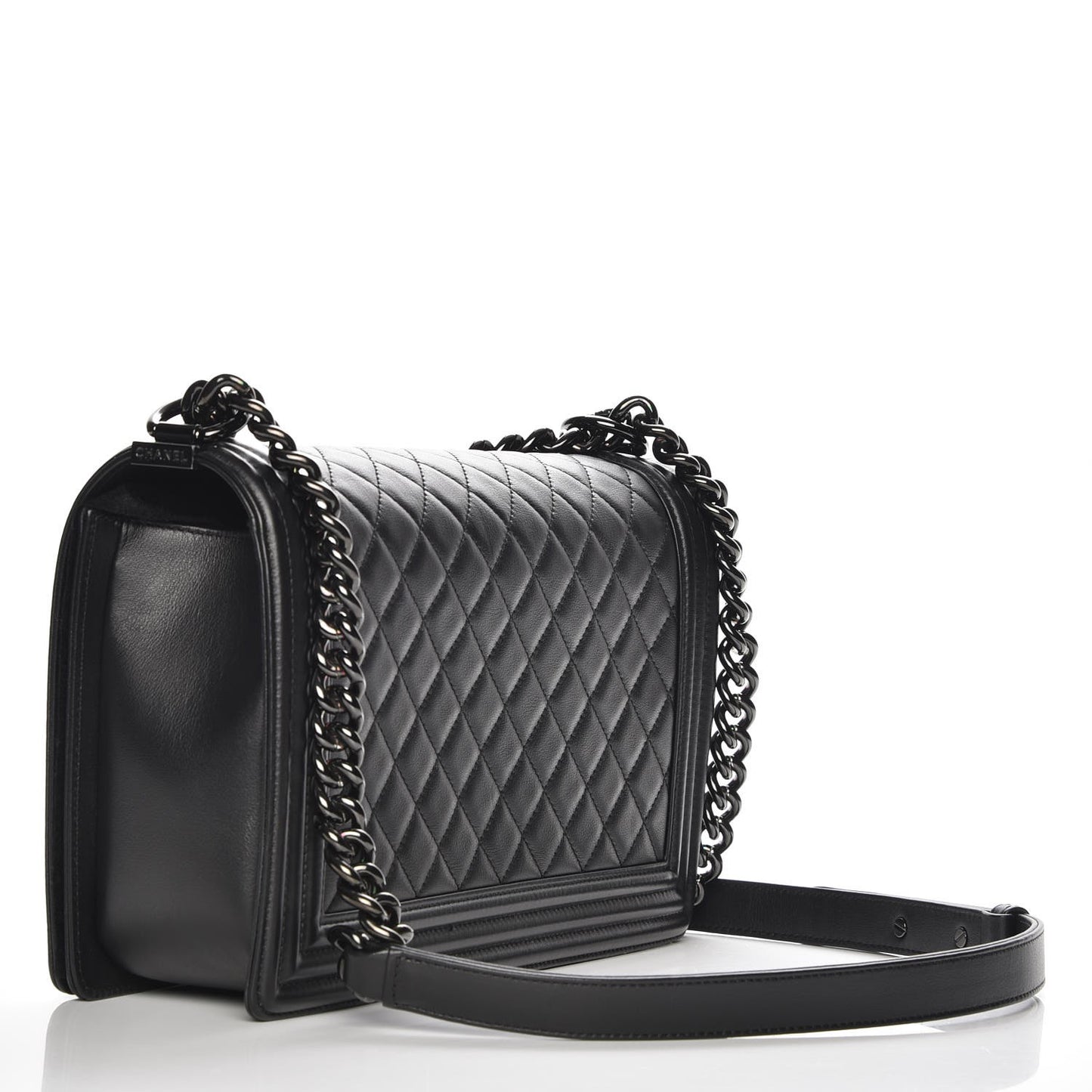 Calfskin Quilted New Medium Boy Flap So Black