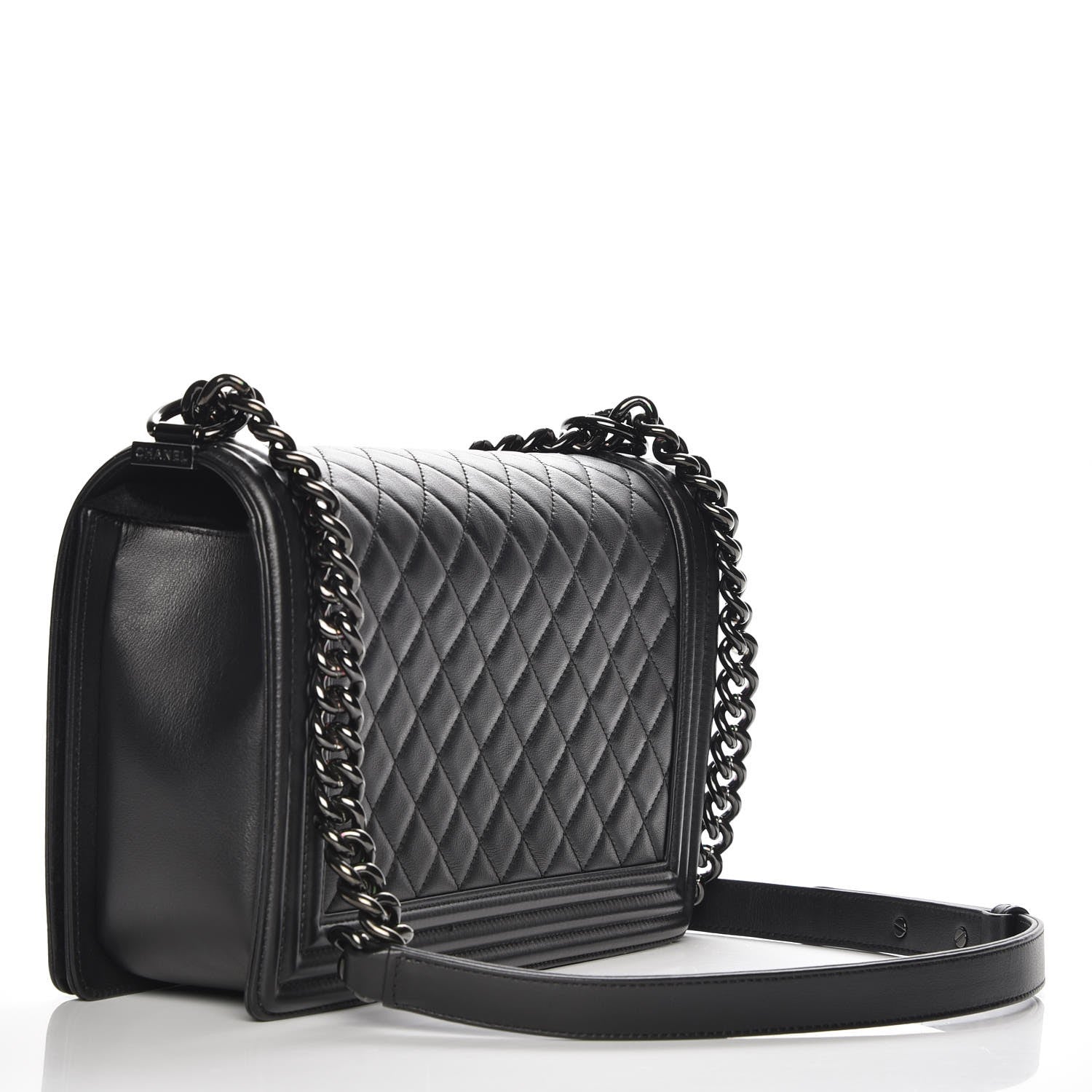 Chanel Calfskin Quilted New Medium Boy Flap So Black 3 of 8