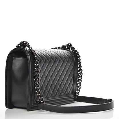 Chanel Calfskin Quilted New Medium Boy Flap So Black 3 of 8