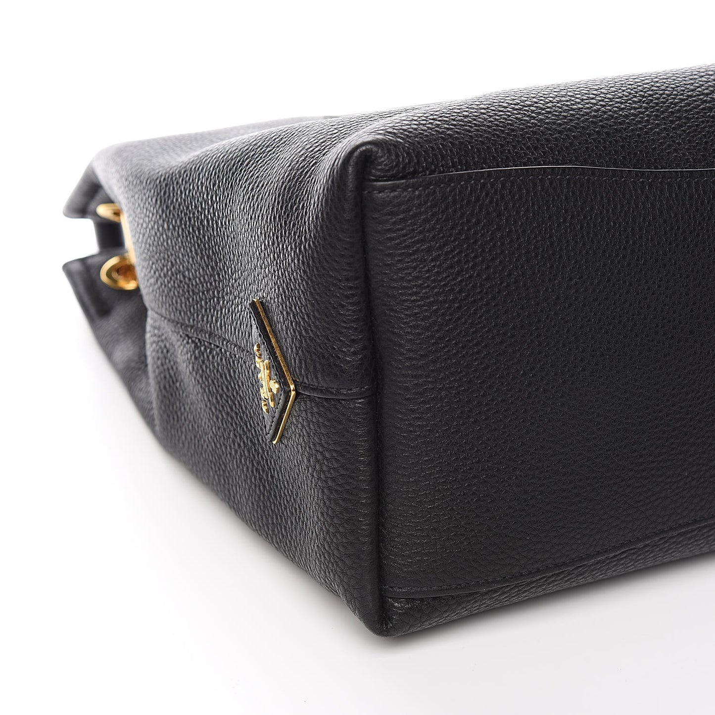 Vitello Phenix Embossed Logo Hobo Black