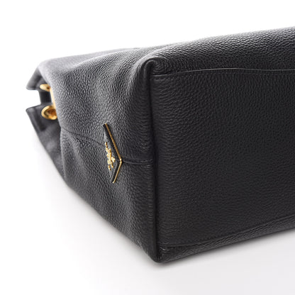 Prada Vitello Phenix Embossed Logo Hobo Black 8 of 10
