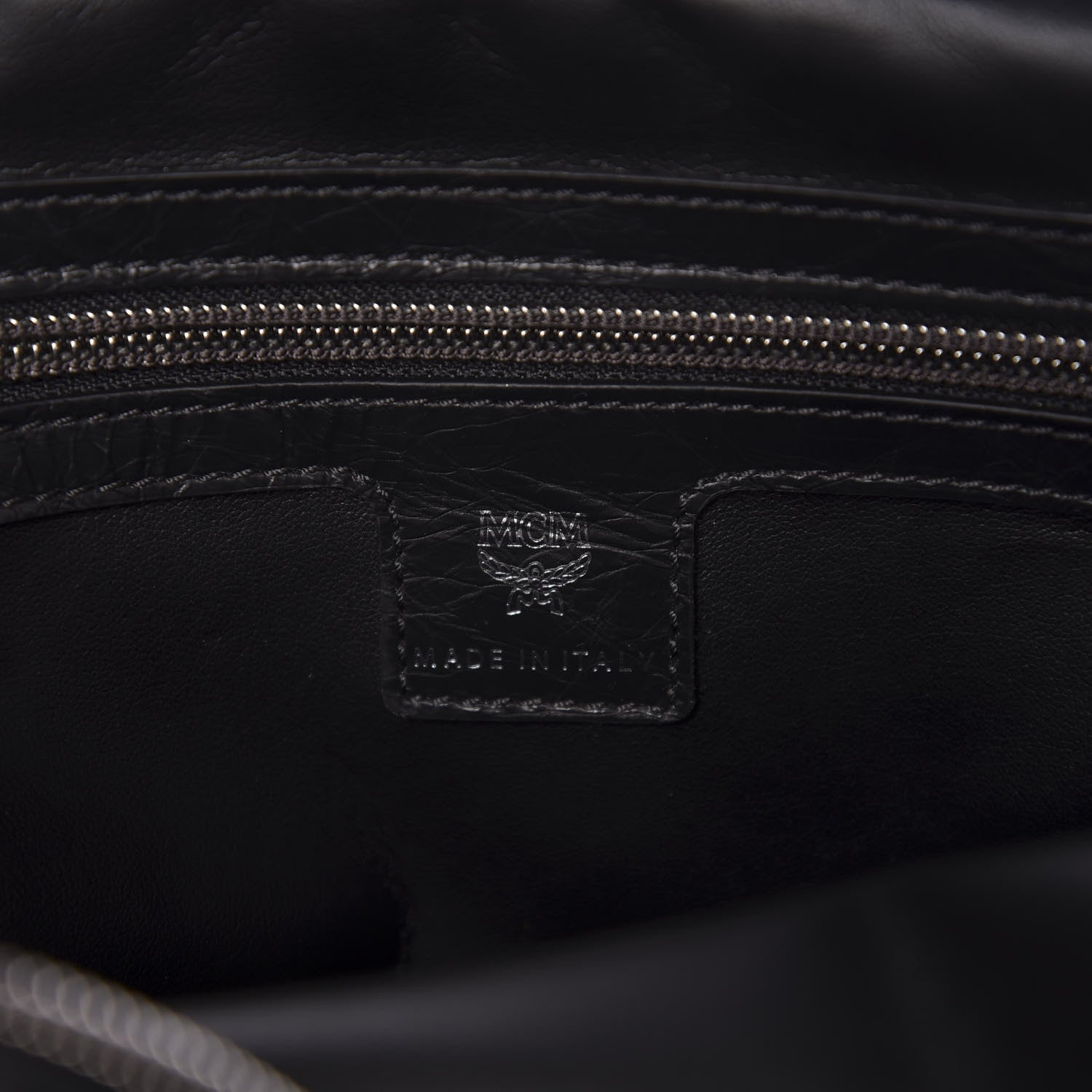 MCM Crushed Calfskin Logo Crossbody Bag Black 11 of 18