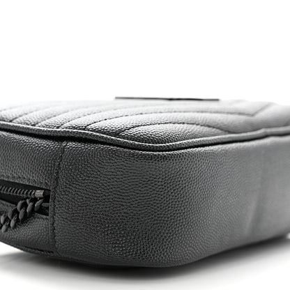 Saint Laurent Grain De Poudre Matelasse Monochrome Monogram Mini Lou Camera Bag Black 9 of 11