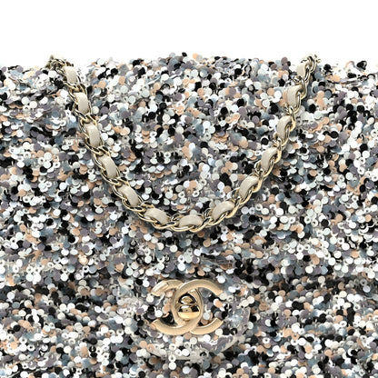 Chanel Sequin Mini Flap Gray Black White Pearly White 9 of 11