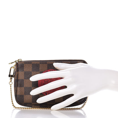 Louis Vuitton Damier Ebene Complice Trunks and Bags Mini Pochette Accessories Red 2 of 8