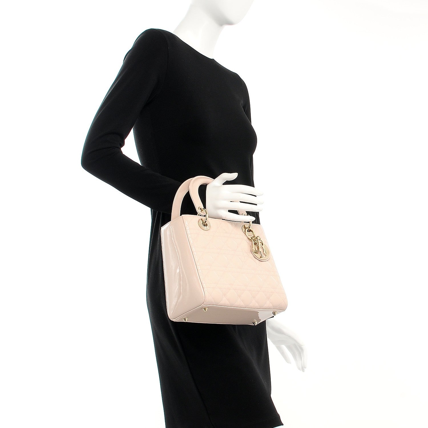 Christian Dior Patent Cannage Medium Lady Dior Light Pink 3 of 12