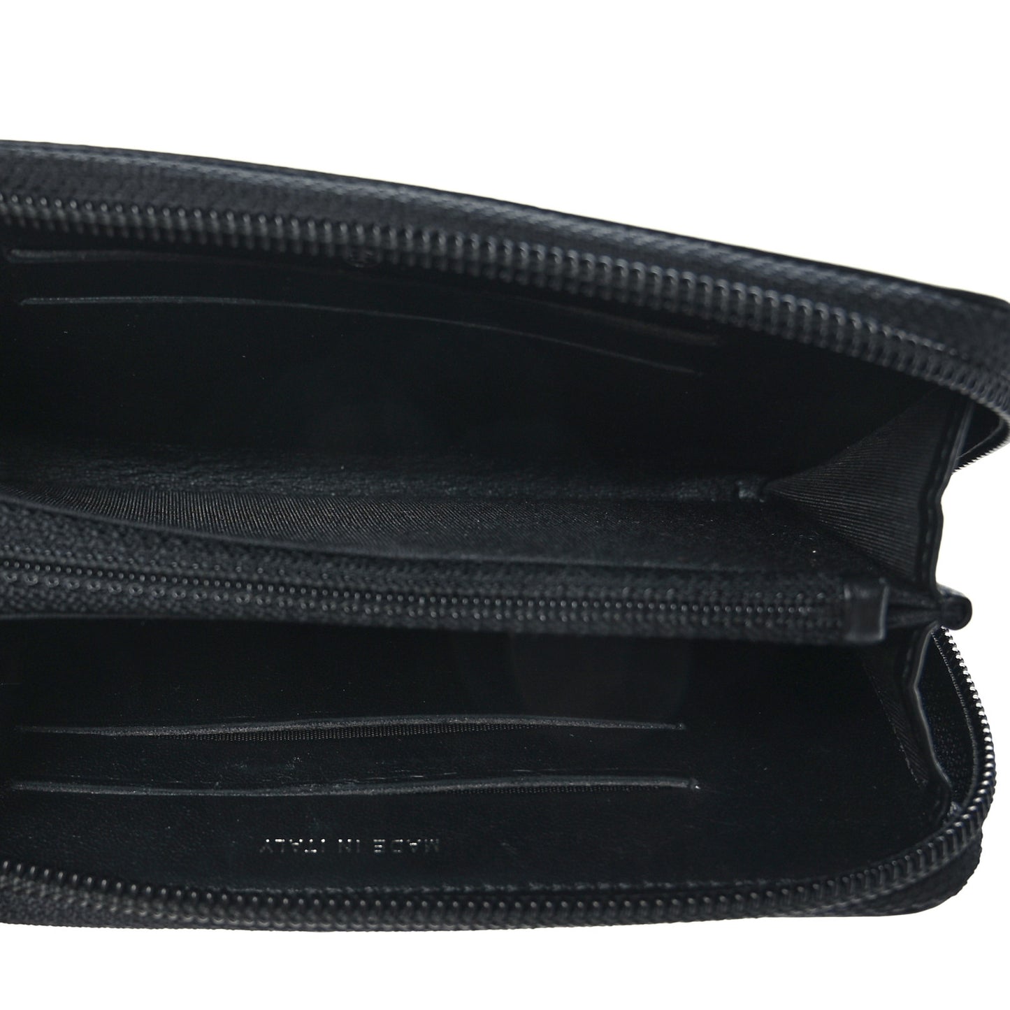 Lambskin Quilted Small Boy Zip Around Wallet Black