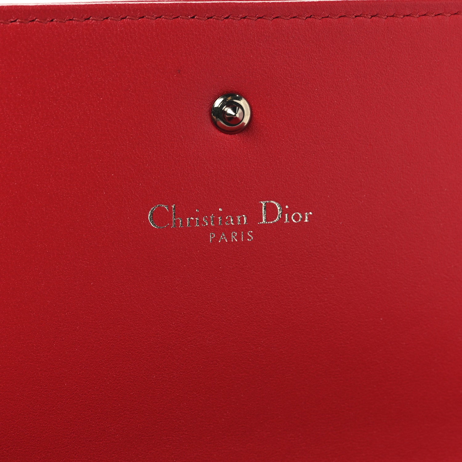 Christian Dior Grained Calfskin Diorama Croisiere Chain Wallet Red 6 of 10
