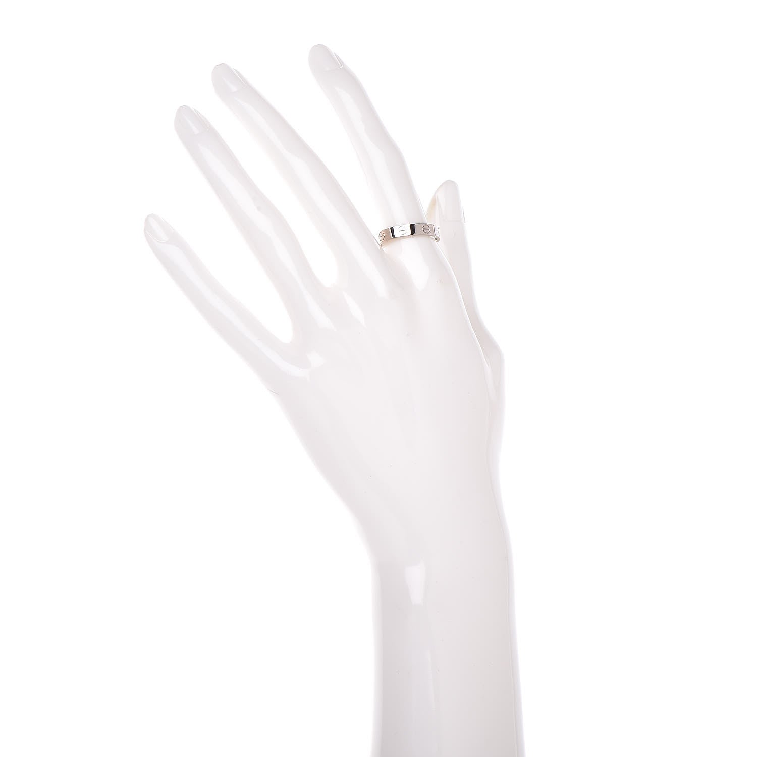Cartier 18K White Gold 3.5mm LOVE Wedding Band Ring 54 6.75 2 of 6