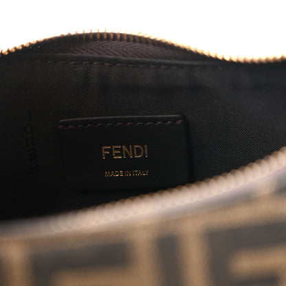 Fendi Fabric Jacquard Vitello Grace FF 1974 Small Fendigraphy Hobo Bag Tobacco Moro Ebano 6 of 10