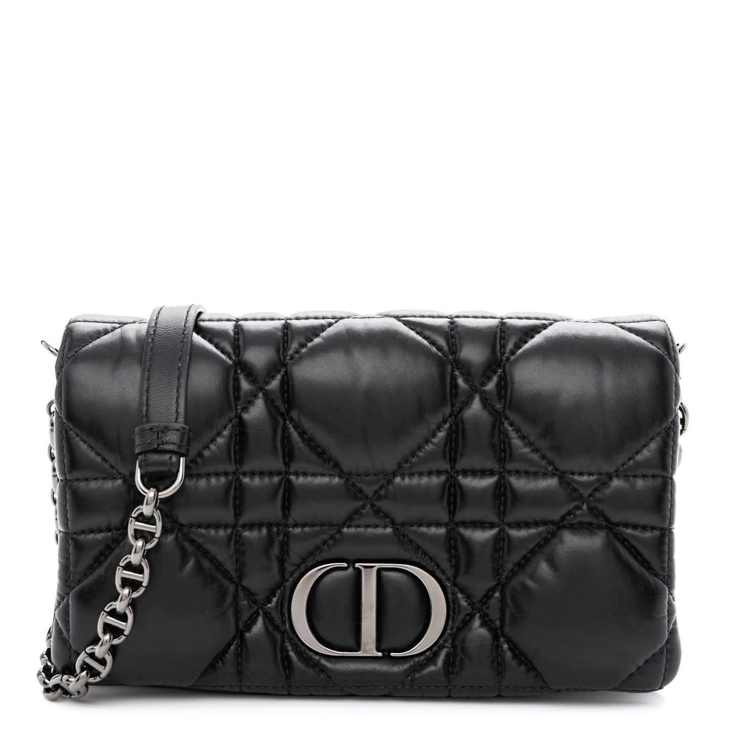 Calfskin Macrocannage Mini Caro Bag Black
