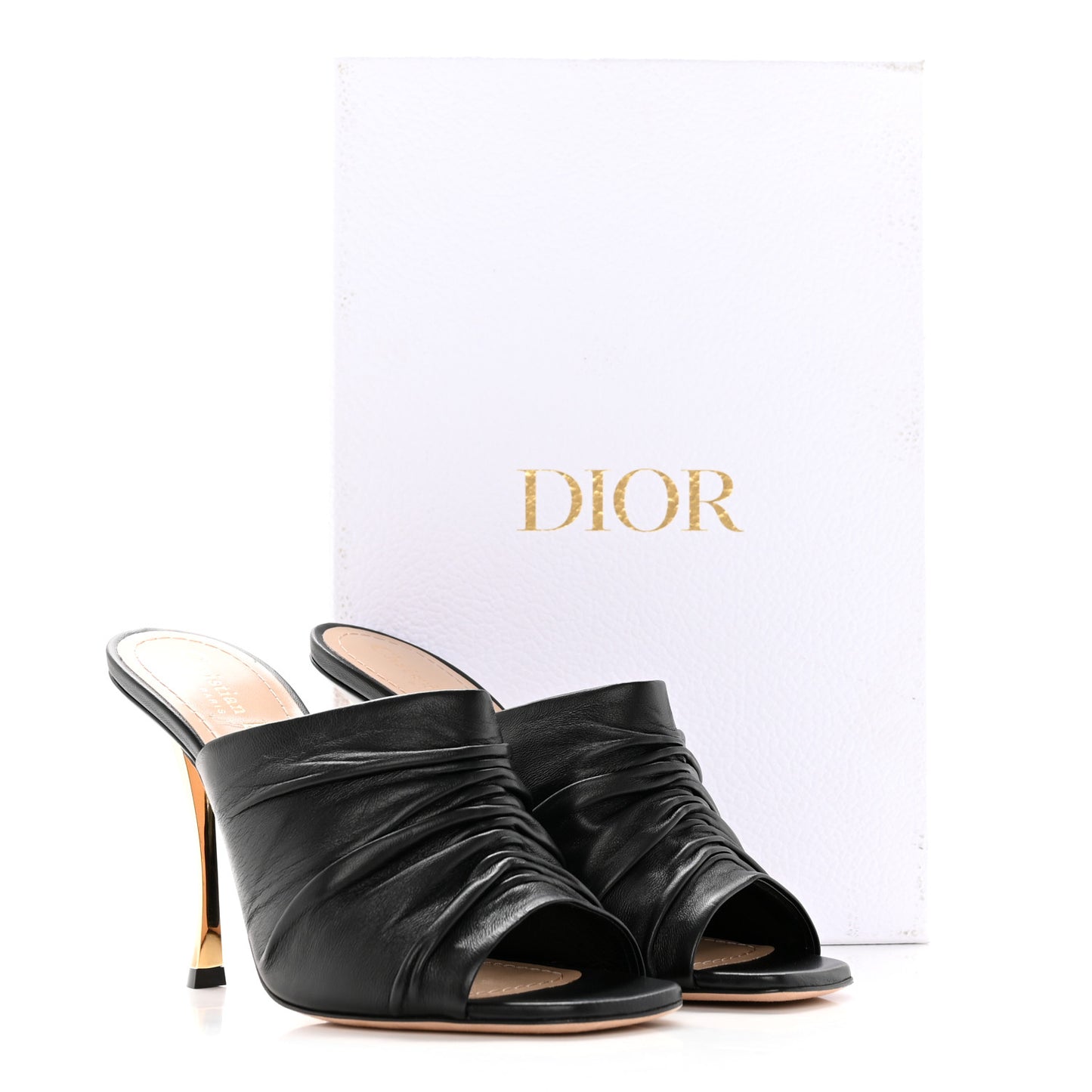 Lambskin D-Fame Mule Sandals 38 Black