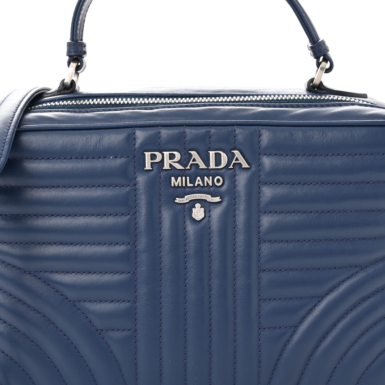Prada Soft Calfskin Impunture Diagramme Camera Bag Bluette 8 of 11