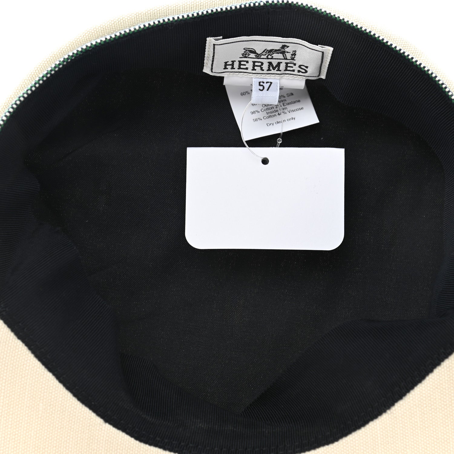 Hermes Cotton Hemp Cavale Pop Cap 57 Ecru Marine 7 of 8