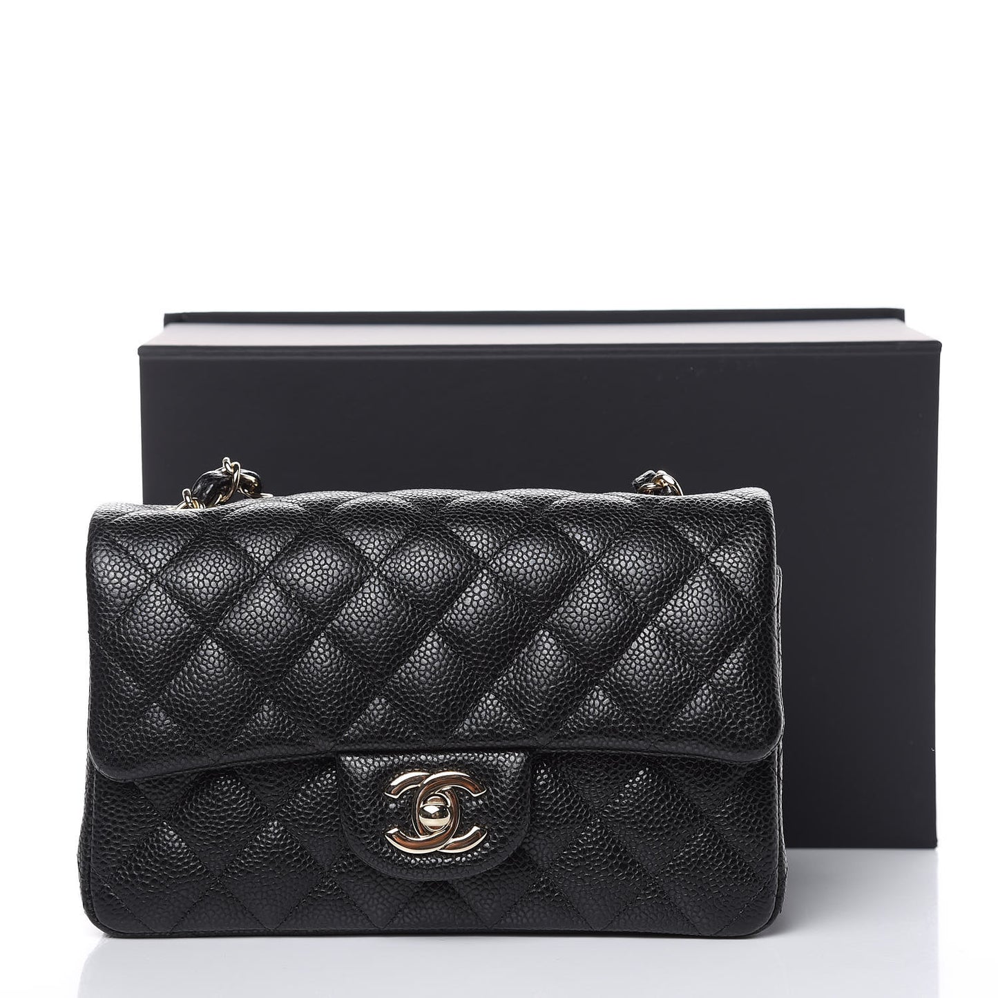 Caviar Quilted Mini Rectangular Flap Black