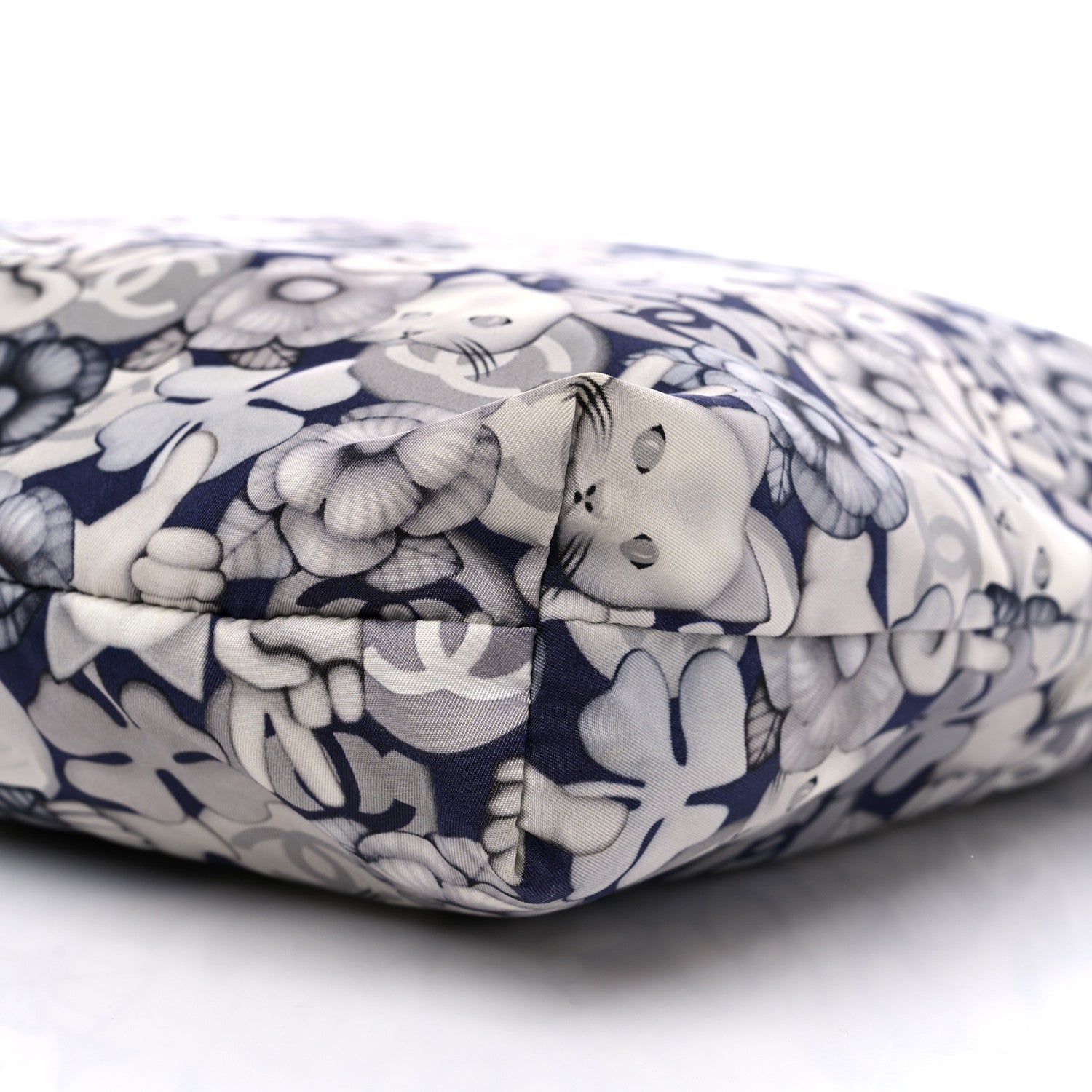 Chanel Nylon Cat Emoticon Tote Navy Silver 8 of 10