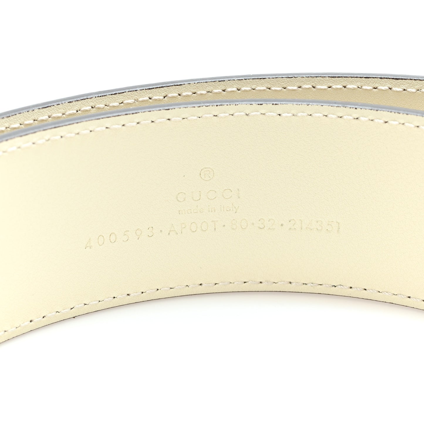 Calfskin Double G 40mm Belt 80 32 Mystic White