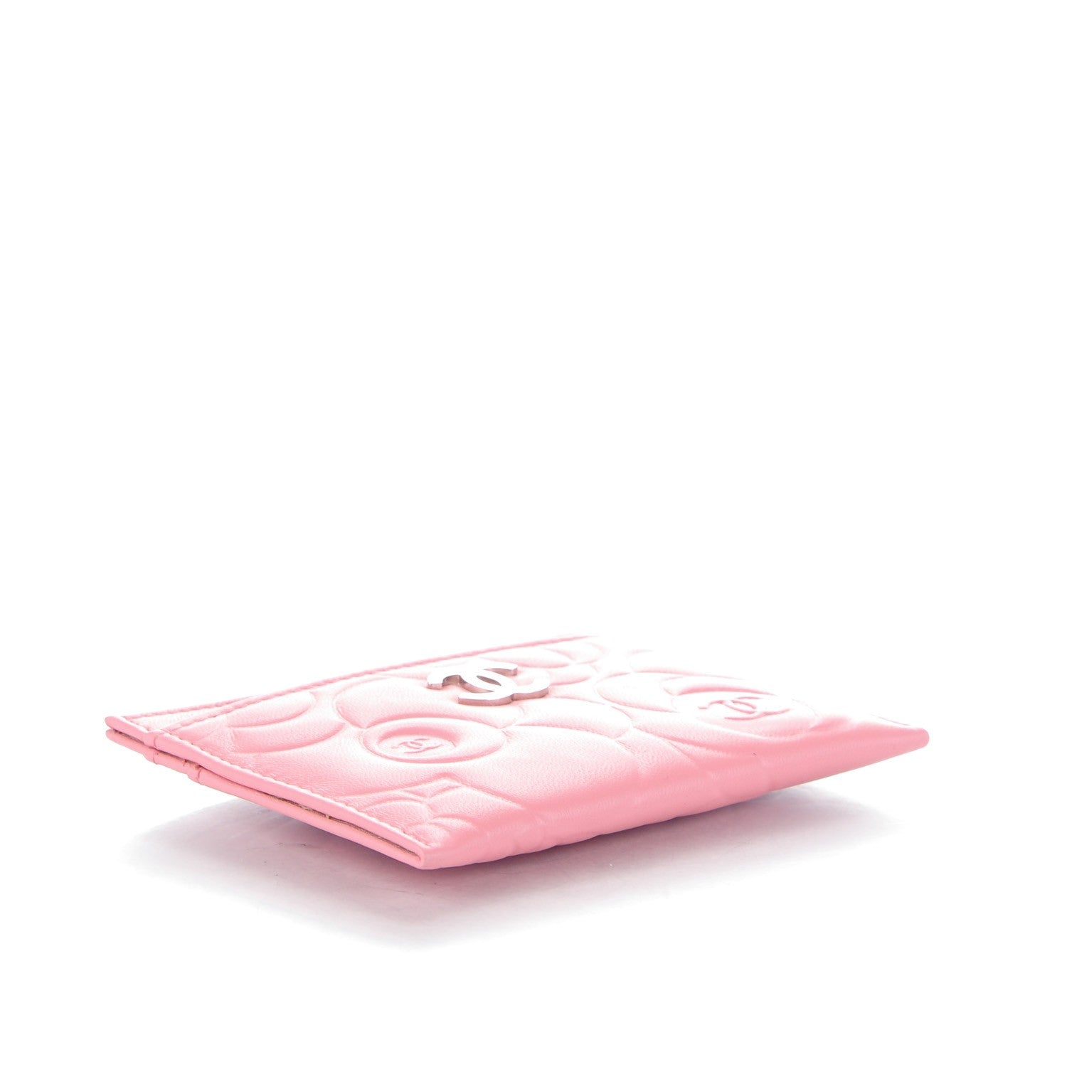 Chanel Lambskin Camellia Embossed Card Holder Pink 4 of 8