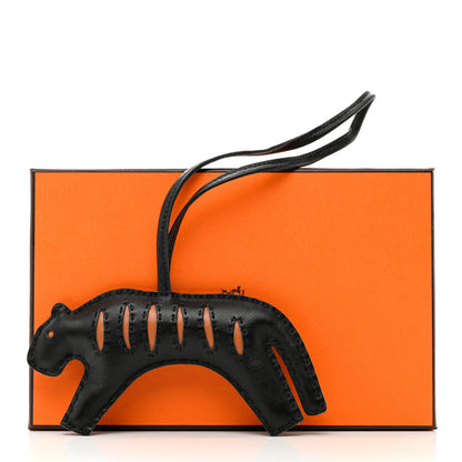 Hermes Milo Lambskin Rooroo Bag Charm Black Gold 4 of 4