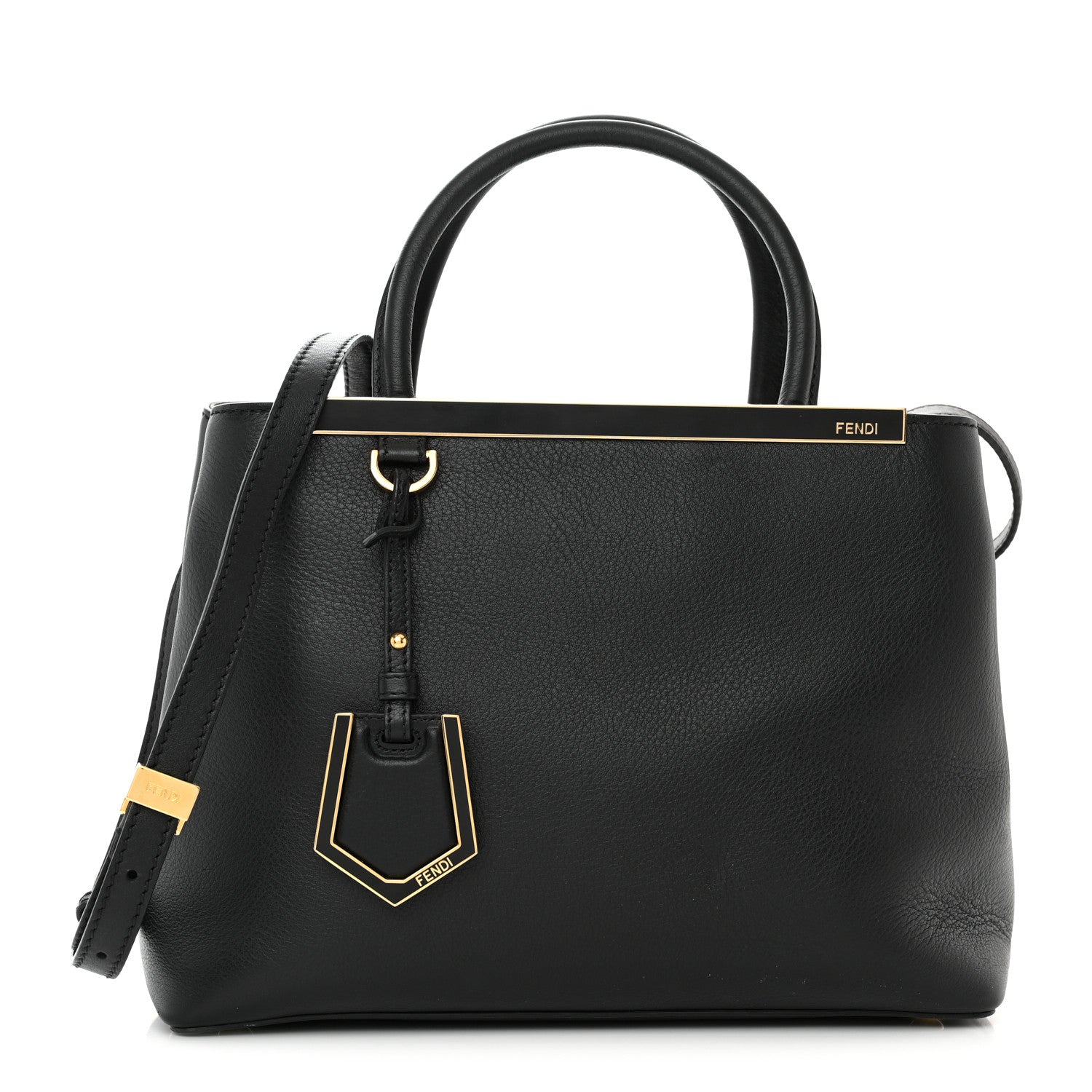 Fendi Vitello Elite Petite 2Jours Tote Black 1 of 11