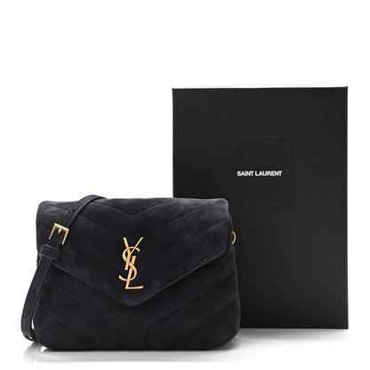 Saint Laurent Suede Toy Loulou Shoulder Bag Deep Marine 11 of 11