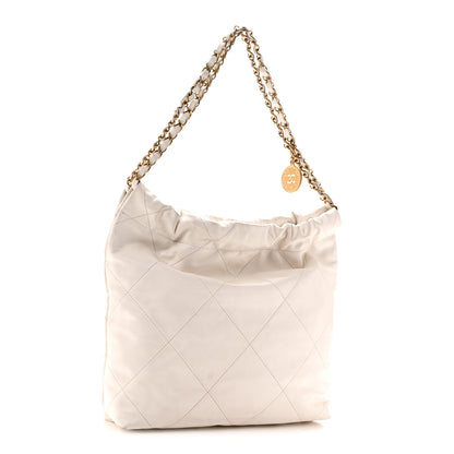 Chanel Shiny Calfskin Quilted Small Chanel 22 White 4 of 11