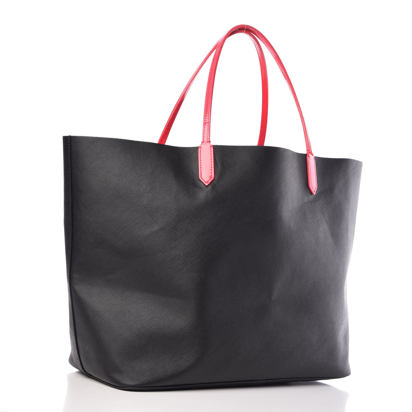 Calfskin Large Antigona Tote Black Neon Pink