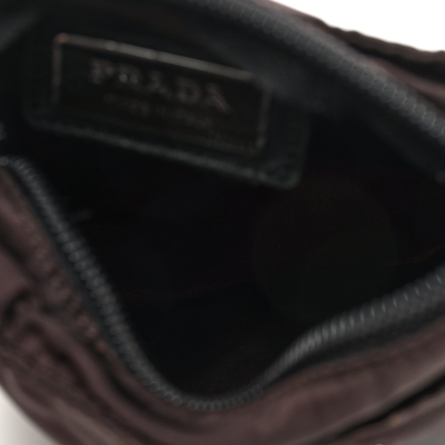 Tessuto Nylon Small Flat Messenger Bag Brown