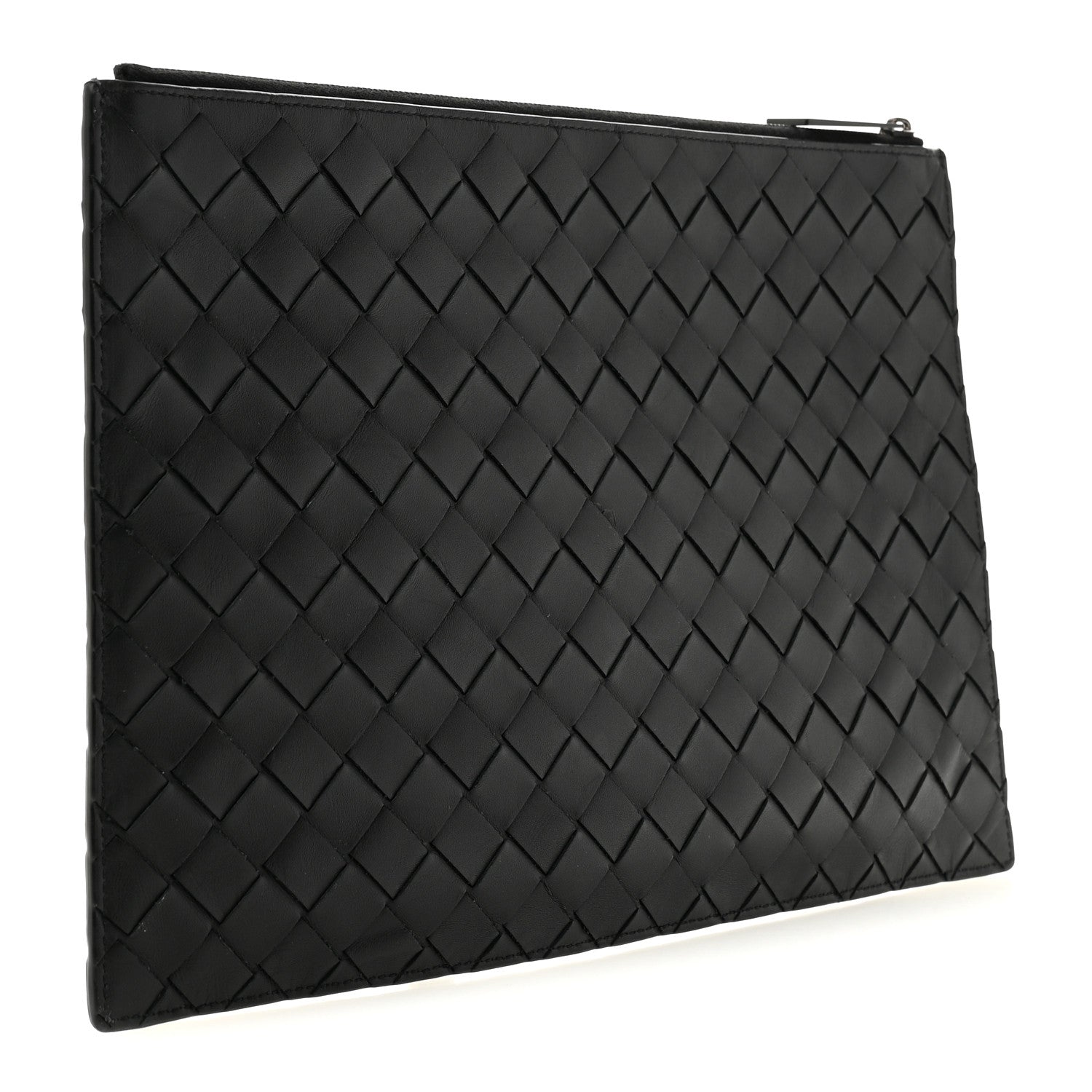Bottega Veneta Nappa Intrecciato Flat Zip Pouch Black 3 of 9