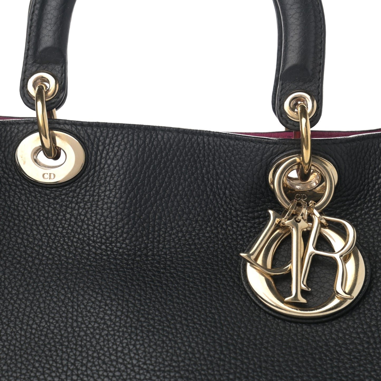 Smooth Calfskin Large Diorissimo Tote Black Rose Indien