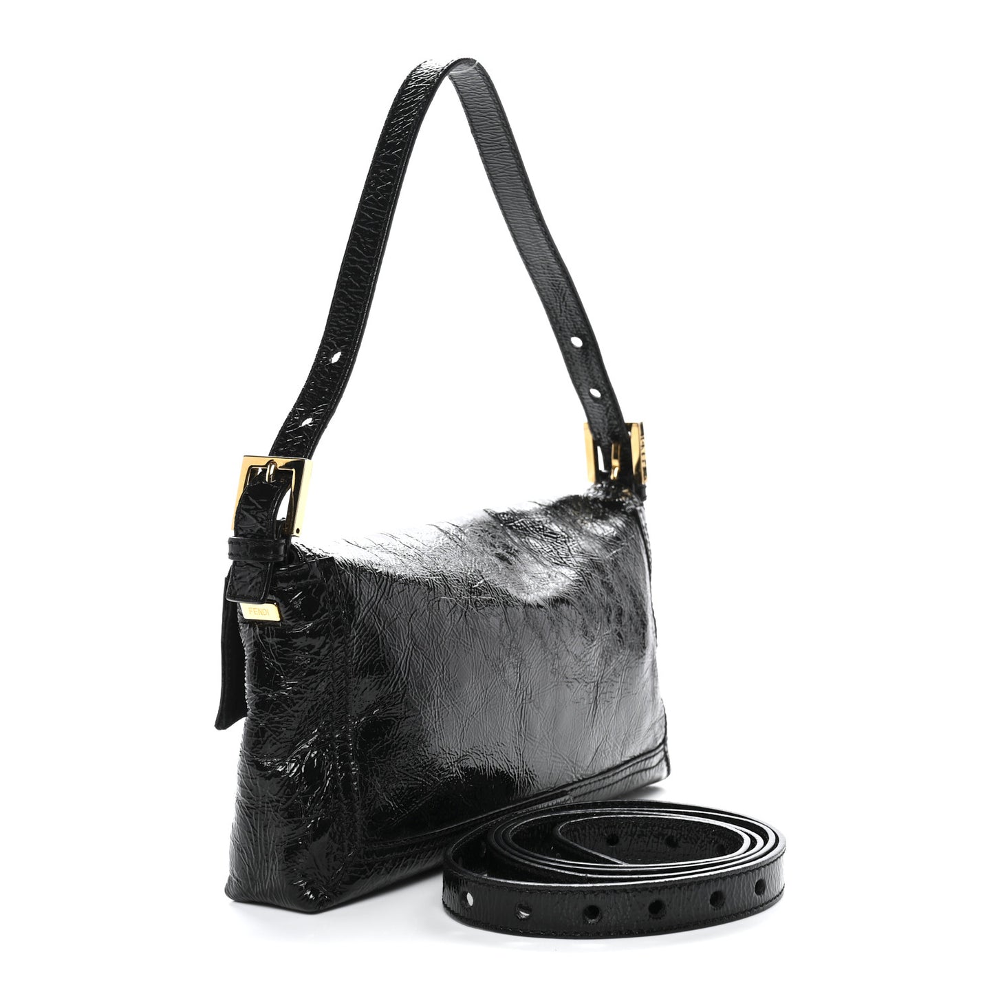 Vitello Naplak Medium Convertible Baguette Black