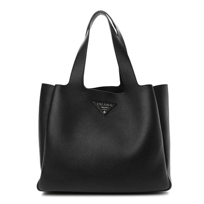 Prada Vitello Daino Soft Large Dynamique Tote Black 1 of 11