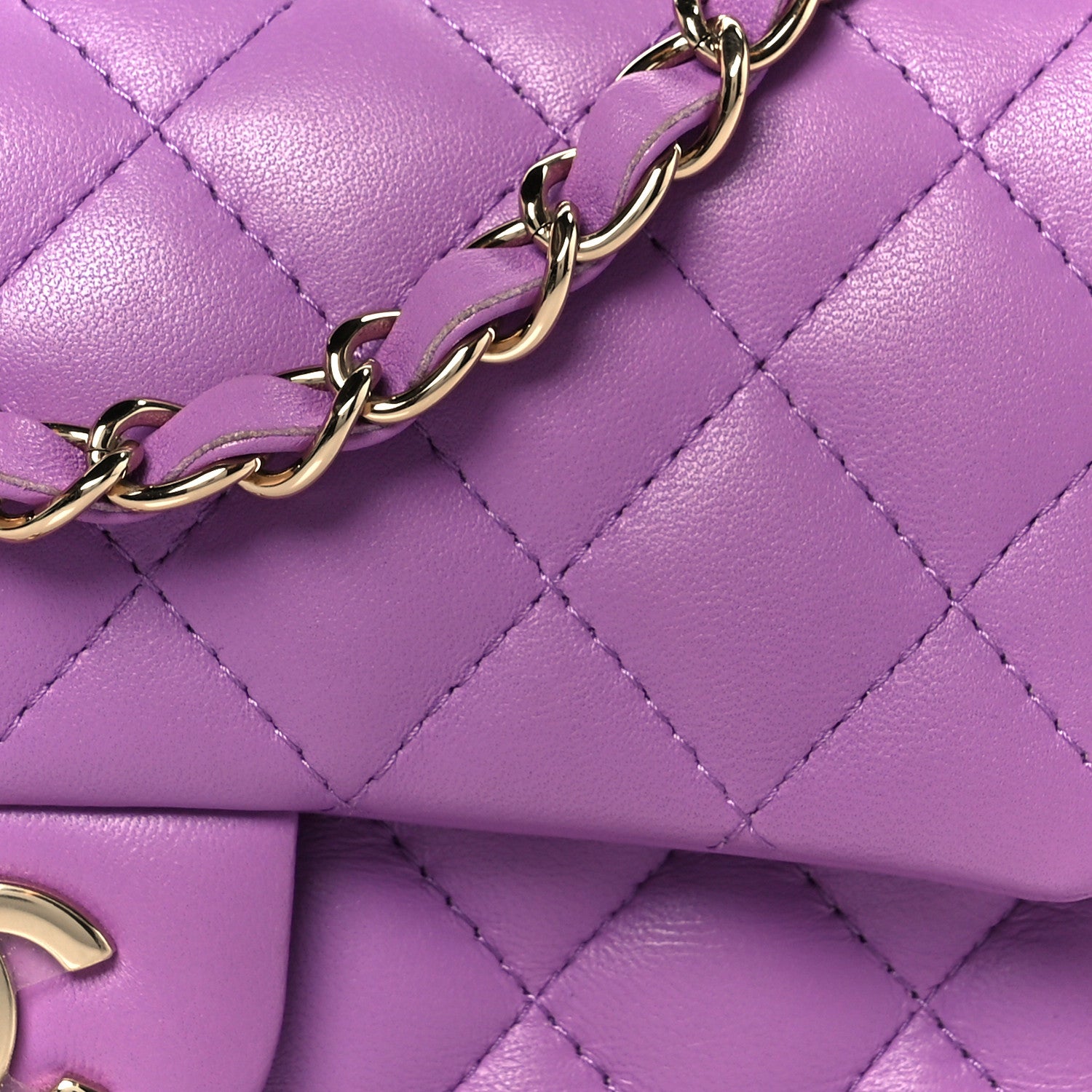 Chanel Lambskin Quilted Mini Rectangular Flap Purple 9 of 12