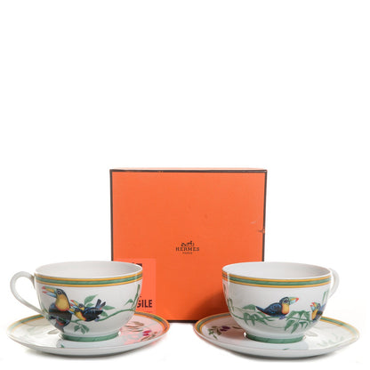 Hermes Porcelain Toucans Breakfast Cup and Saucer Set of 2 7 of 7
