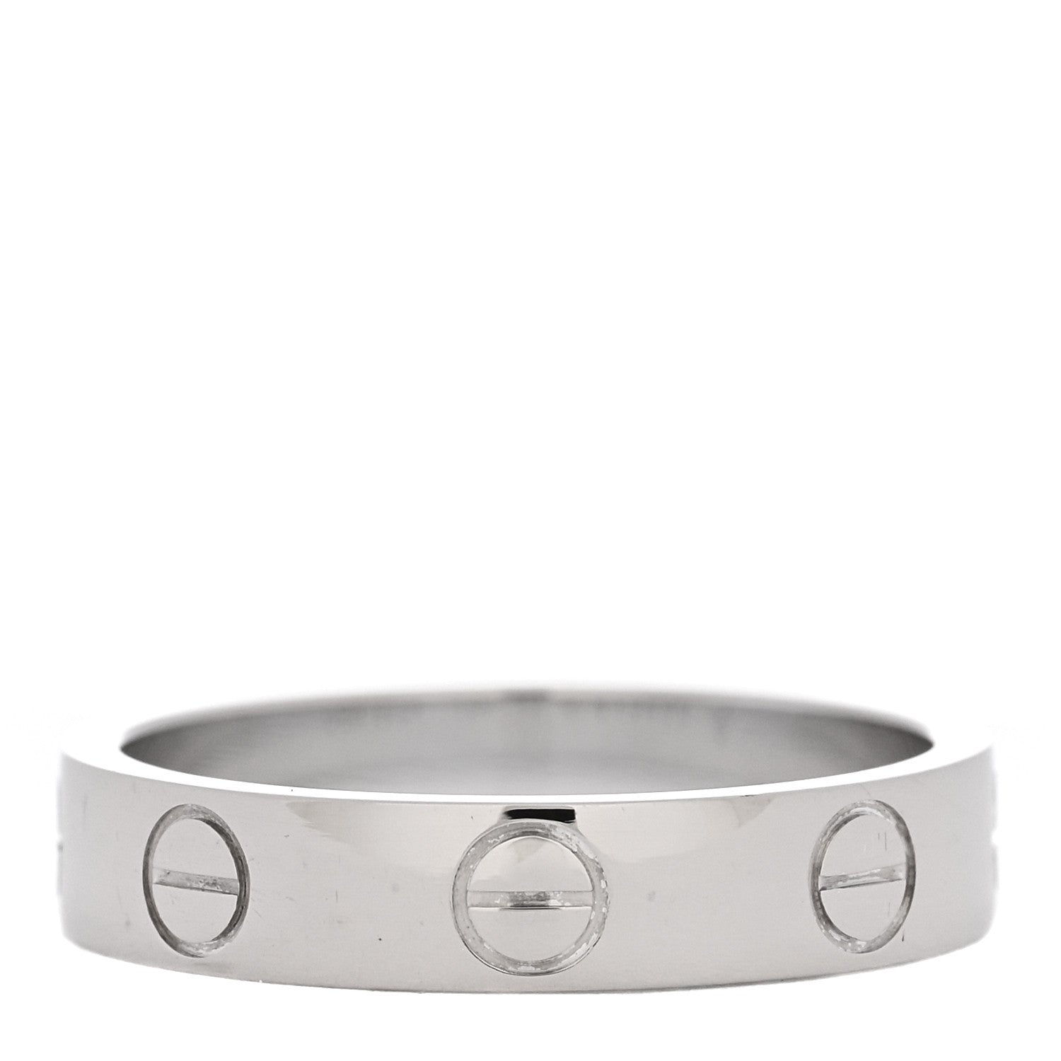 Cartier 18K White Gold 3.5mm LOVE Wedding Band Ring 48 4.5 3 of 5